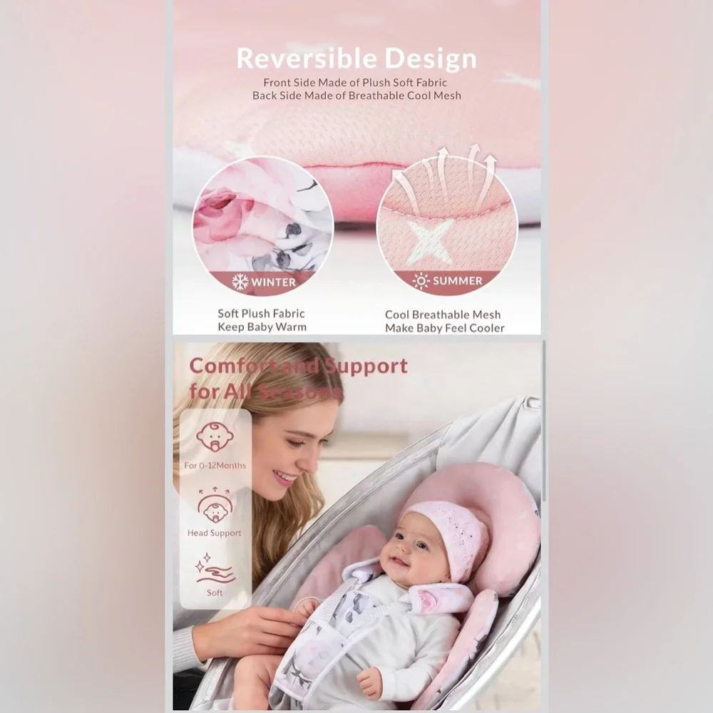 Sweet Wavet Pink Floral Infant Car Seat Insert